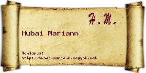 Hubai Mariann névjegykártya